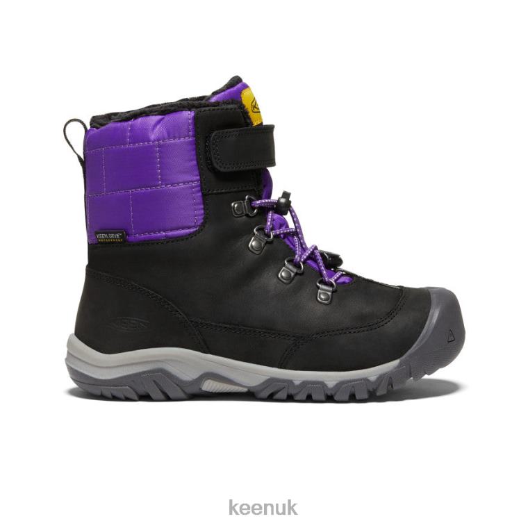 Footwear KEEN Greta Waterproof Boot Black/Purple Big Kids Z2D881014