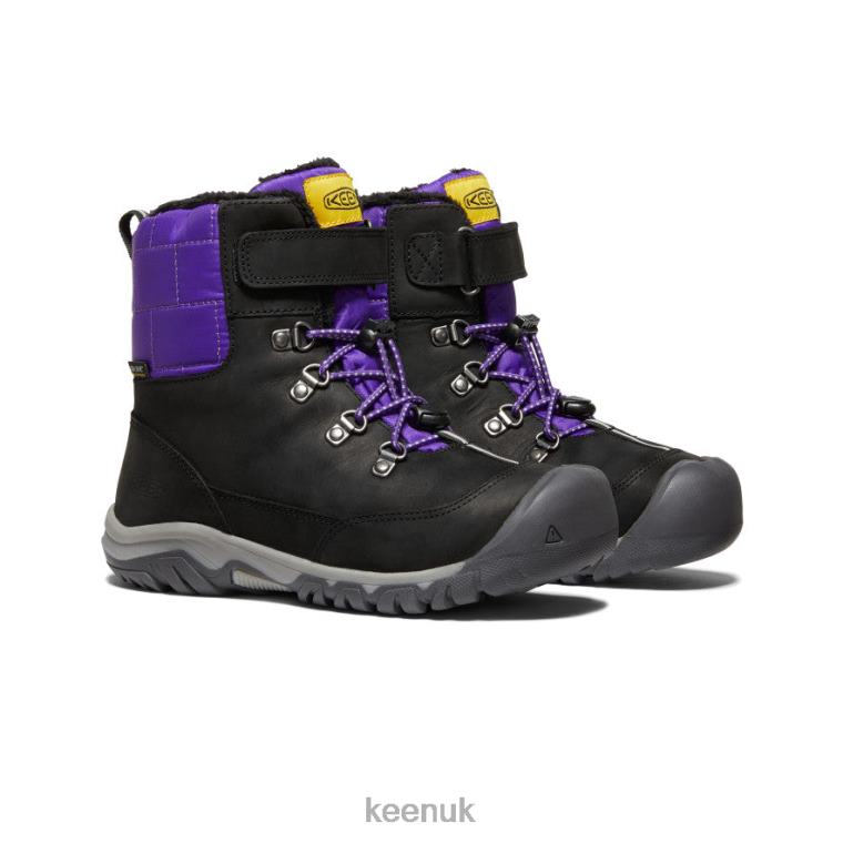 Footwear KEEN Greta Waterproof Boot Black/Purple Big Kids Z2D881014