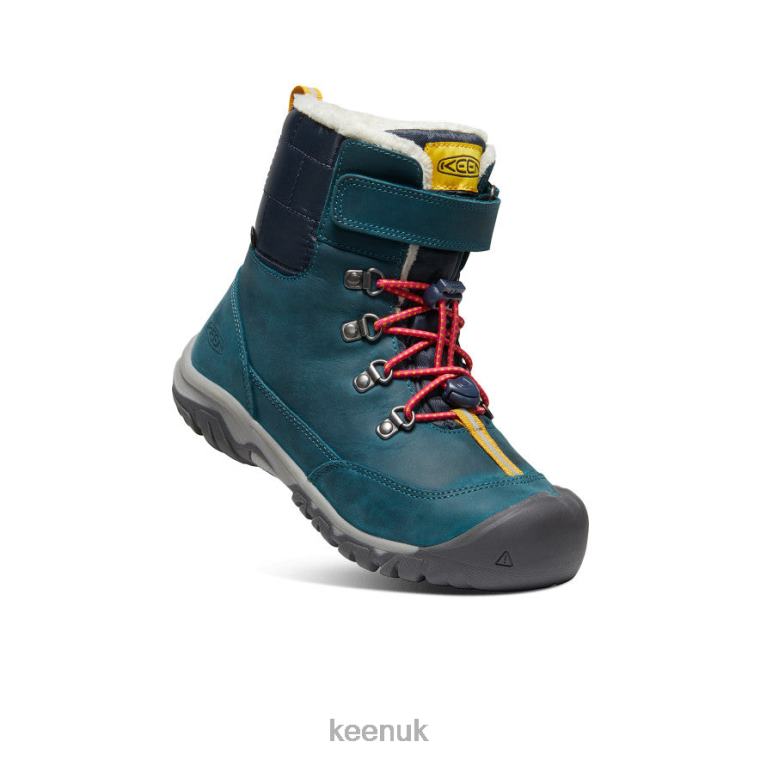Footwear KEEN Greta Waterproof Boot Blue Coral/Pink Peacock Big Kids Z2D881015