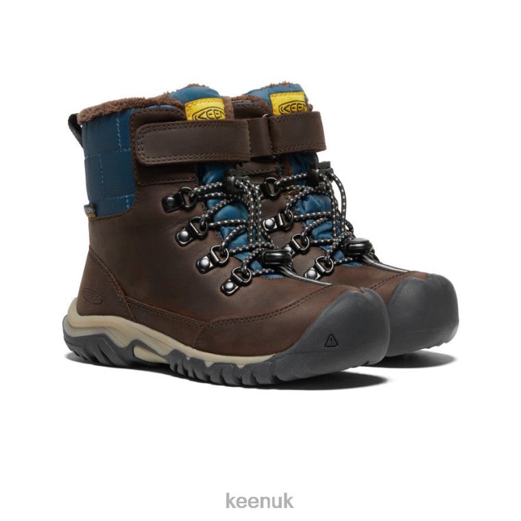 Footwear KEEN Greta Waterproof Boot Coffee Bean/Blue Wing Teal Big Kids Z2D881016