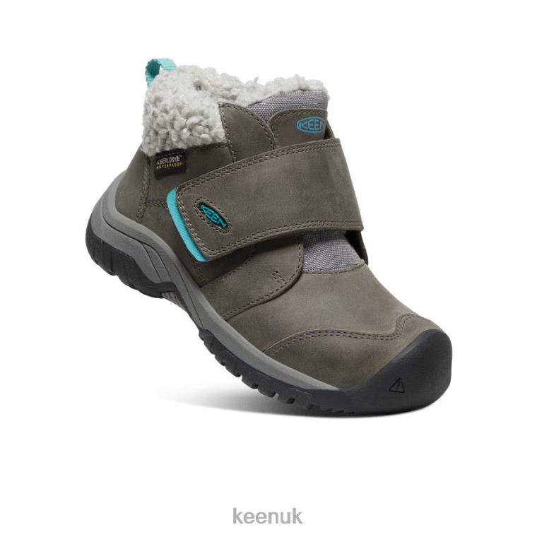 Footwear KEEN Kootenay IV Waterproof Boot Steel Grey/Porcelain Little Kids Z2D881010