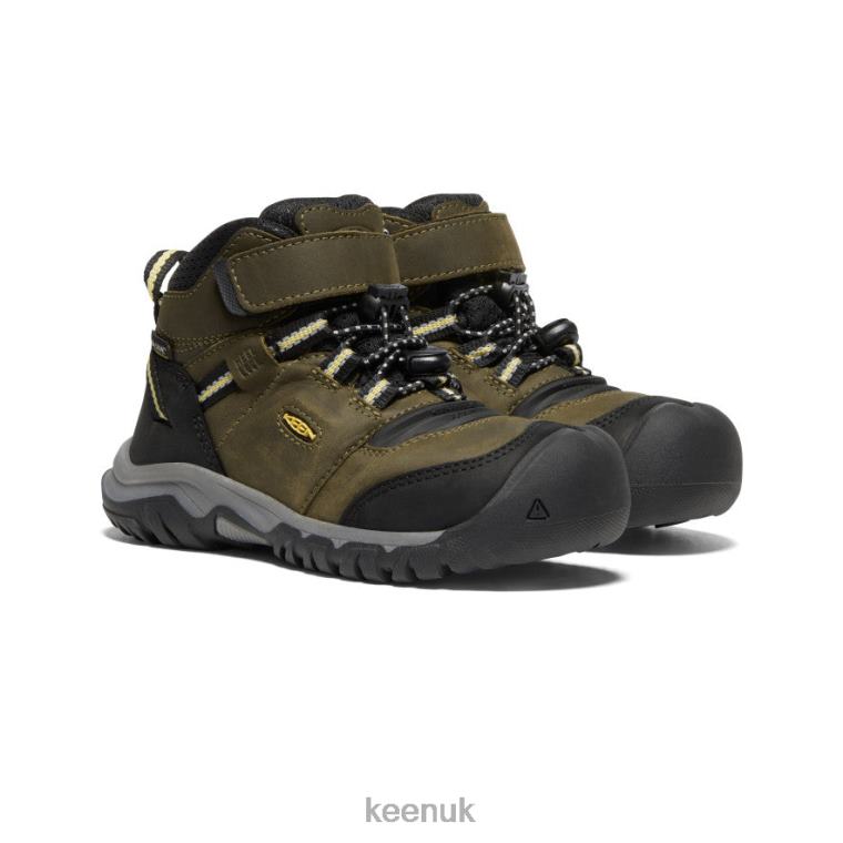 Footwear KEEN Ridge Flex Waterproof Boot Dark Olive/Dusky Citron Little Kids Z2D88907
