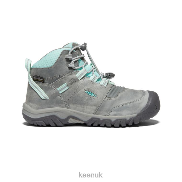 Footwear KEEN Ridge Flex Waterproof Boot Grey/Blue Tint Big Kids Z2D88947