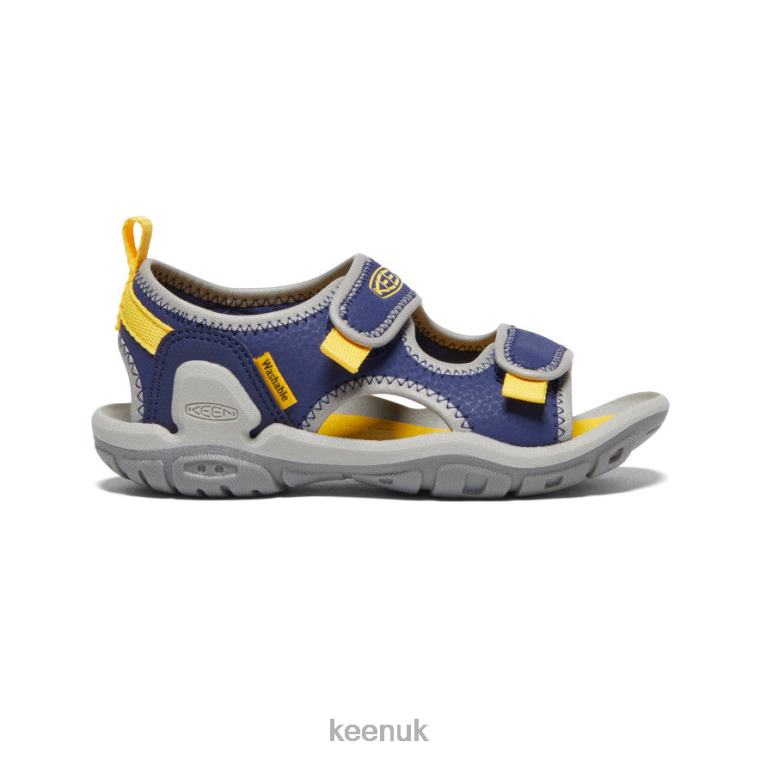 Footwear KEEN Knotch Creek Open-Toe Blue Depths/Yellow Little Kids Z2D88771