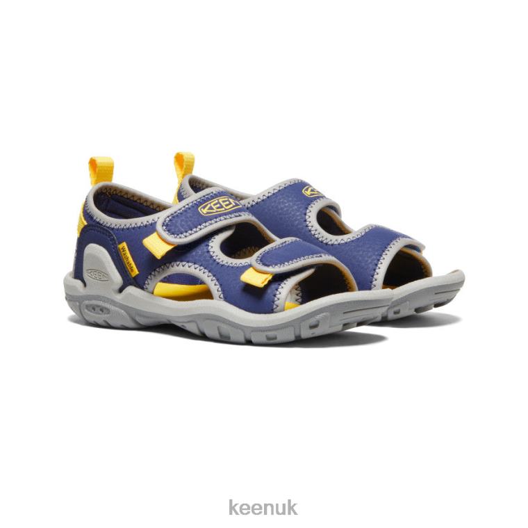 Footwear KEEN Knotch Creek Open-Toe Blue Depths/Yellow Little Kids Z2D88771