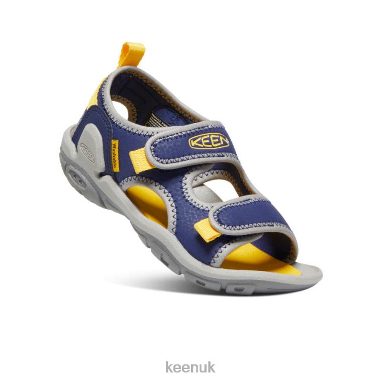 Footwear KEEN Knotch Creek Open-Toe Blue Depths/Yellow Little Kids Z2D88771
