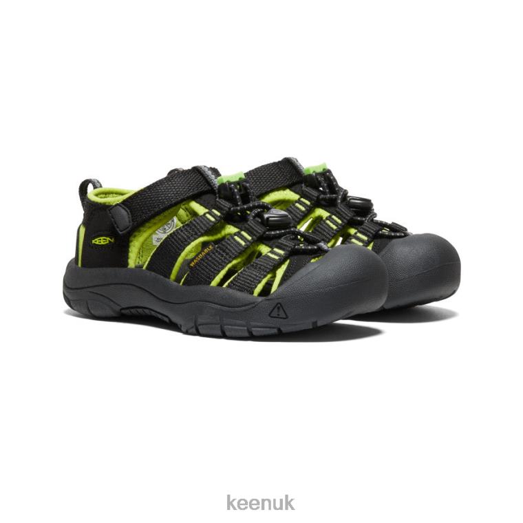 Footwear KEEN Newport H2 Black/Lime Green Little Kids Z2D88745