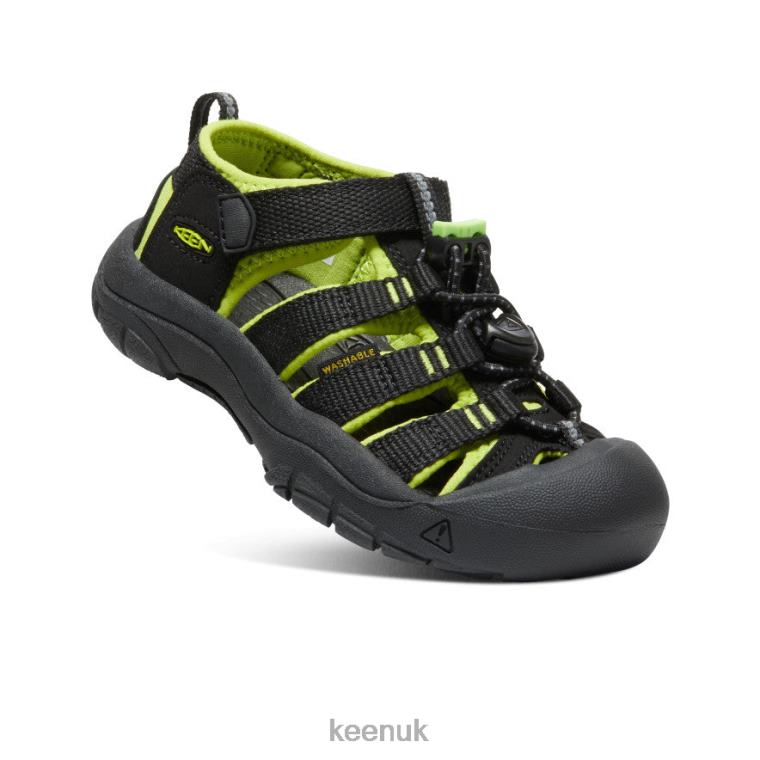 Footwear KEEN Newport H2 Black/Lime Green Little Kids Z2D88745