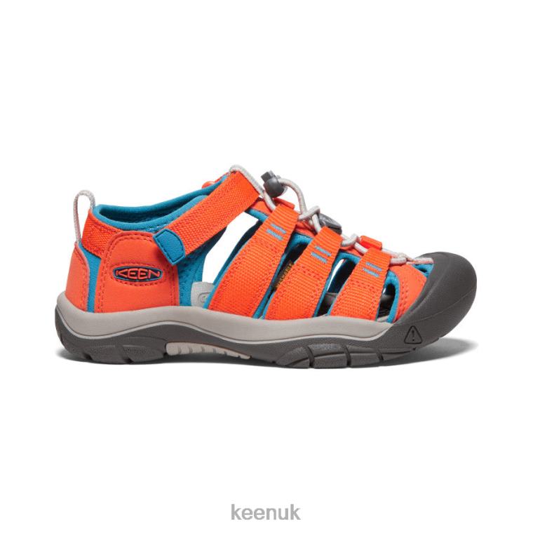 Footwear KEEN Newport H2 Safety Orange/Fjord Blue Big Kids Z2D88756