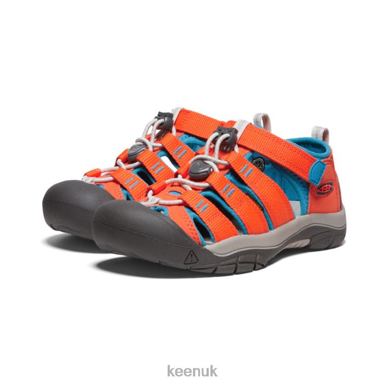 Footwear KEEN Newport H2 Safety Orange/Fjord Blue Big Kids Z2D88756