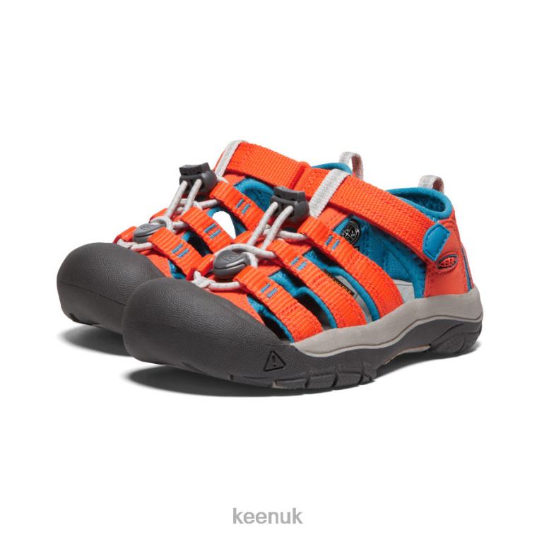 Footwear KEEN Newport H2 Safety Orange/Fjord Blue Little Kids Z2D88738