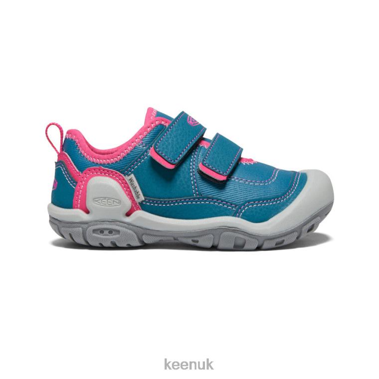 Footwear KEEN Knotch Hollow Double Strap Sneaker Blue Coral/Pink Peacock Little Kids Z2D88942