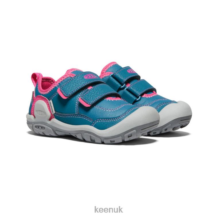 Footwear KEEN Knotch Hollow Double Strap Sneaker Blue Coral/Pink Peacock Little Kids Z2D88942