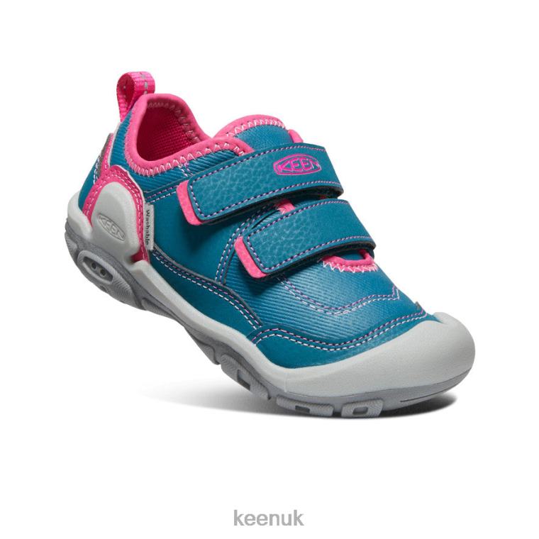Footwear KEEN Knotch Hollow Double Strap Sneaker Blue Coral/Pink Peacock Little Kids Z2D88942