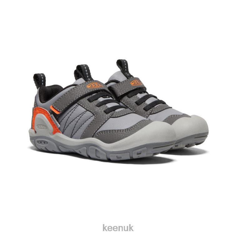 Footwear KEEN Knotch Peak Sneaker Magnet/Safety Orange Little Kids Z2D88972