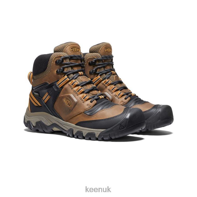 Footwear KEEN Ridge Flex Waterproof Boot Bison/Golden Brown Men Z2D88142