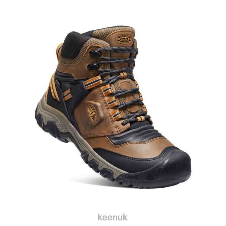 Footwear KEEN Ridge Flex Waterproof Boot Bison/Golden Brown Men Z2D88142