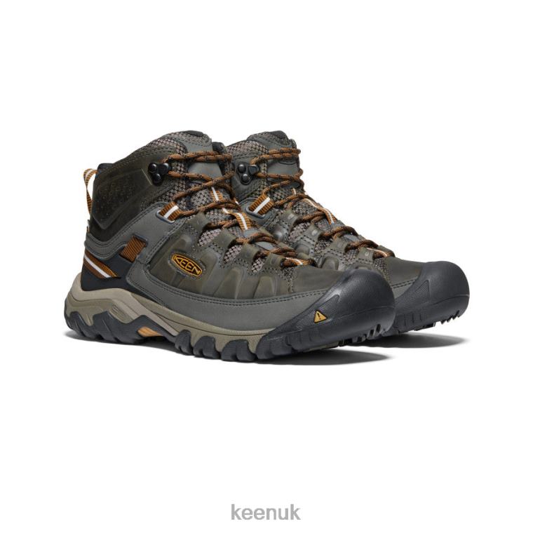 Footwear KEEN Targhee III Waterproof Mid Wide Black Olive/Golden Brown Men Z2D88246