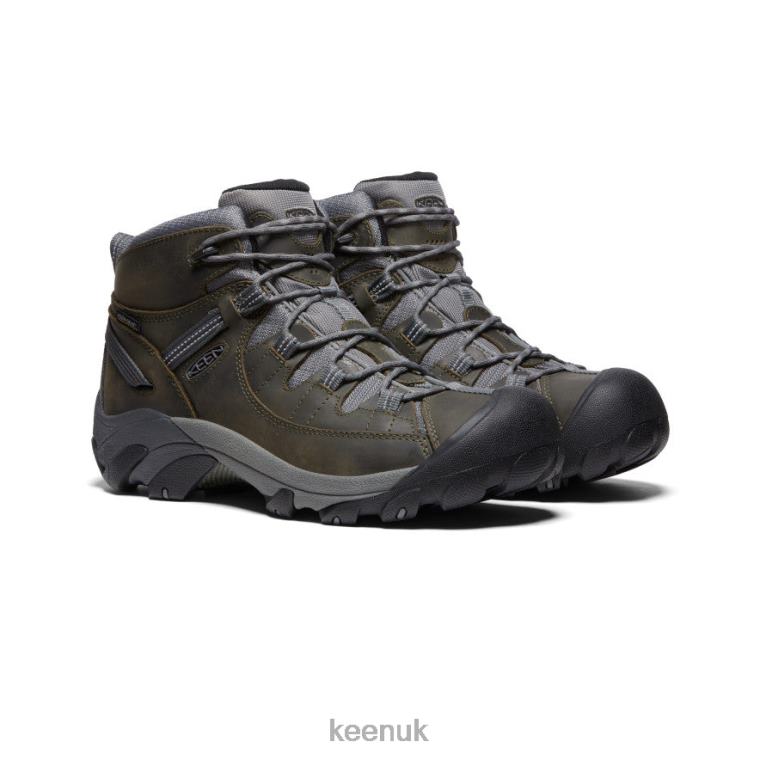 Footwear KEEN Targhee II Mid Waterproof Hiking Boots Steel Grey/Magnet Men Z2D88152