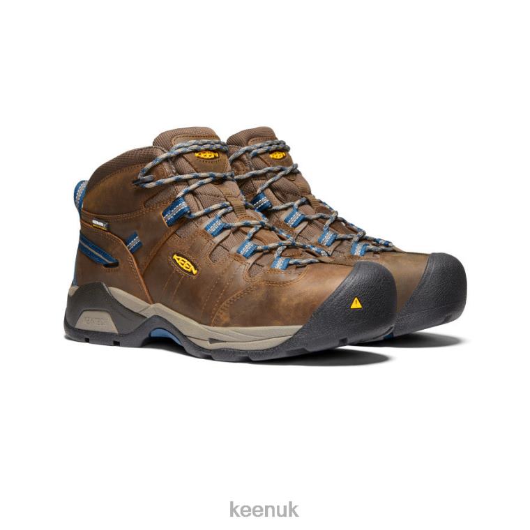 Footwear KEEN Detroit XT Waterproof Boot (Steel Toe) Cascade Brown/Orion Blue Men Z2D88244