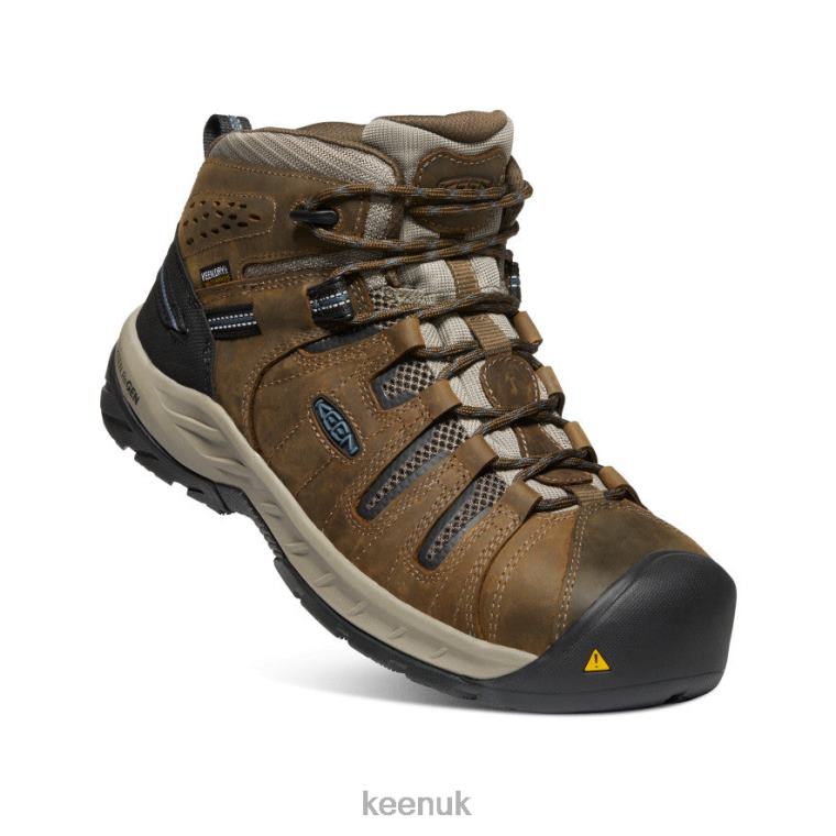 Footwear KEEN Flint II Waterproof Boot (Steel Toe) Cascade Brown/Orion Blue Men Z2D88181