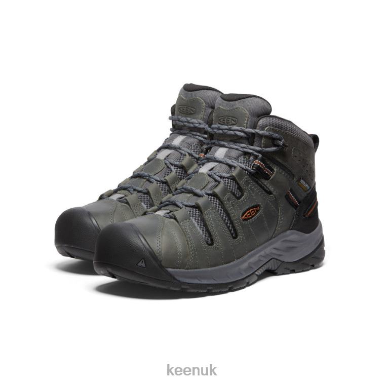 Footwear KEEN Flint II Waterproof Mid (Soft Toe) Steel Grey/Tortoise Shell Men Z2D8876