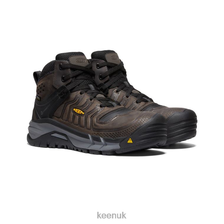 Footwear KEEN Kansas City+ Waterproof Mid (Carbon-Fiber Toe) Coffee Bean/Black Men Z2D88179