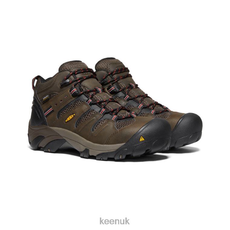 Footwear KEEN Lansing Mid Waterproof (Steel Toe) Cascade Brown/Brindle Men Z2D8892