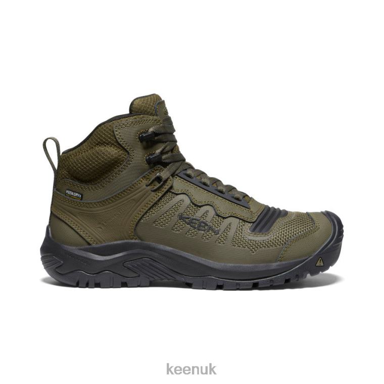 Footwear KEEN Reno KBF Waterproof Mid (Soft Toe) Dark Olive/Black Men Z2D886