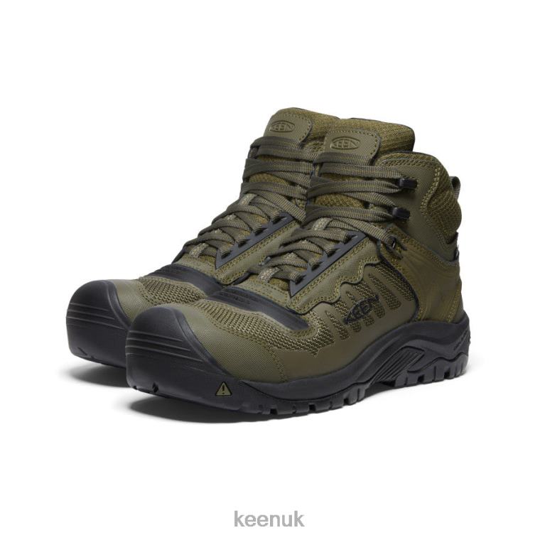 Footwear KEEN Reno Mid KBF Waterproof (Carbon-Fiber Toe) Dark Olive/Black Men Z2D8820