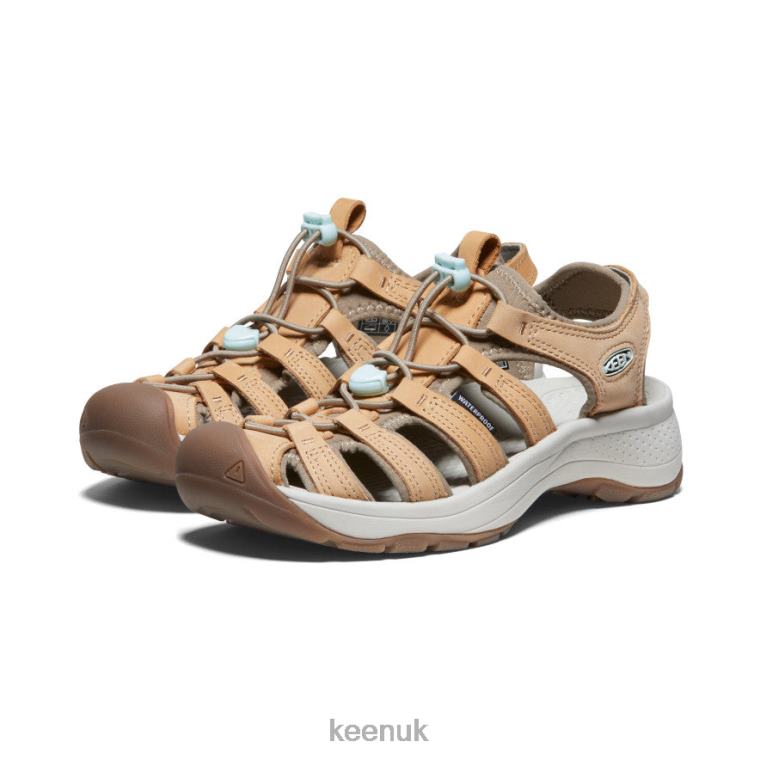 Footwear KEEN Astoria West Leather Sandal Doe/Blue Glass Women Z2D88616